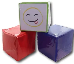 Dé géant vert faces modifiables 15,5 cm personnalisable à volonté