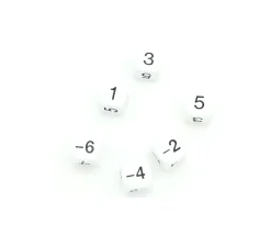 Dé 1 3 5 -2-4-6 impair positif et pair négatif en 22 mm