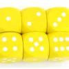 Dé jaune en bois 16 mm de 1 à 6 pour jeu de société
