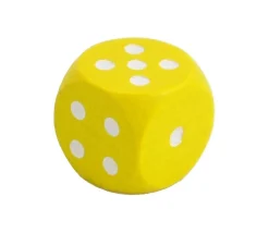 Dé jaune en bois 16 mm de 1 à 6 pour jeu de société