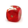 Dé à jouer marbré rouge/blanc 16 mm