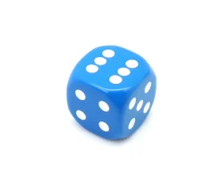 Dé à jouer 22 mm bleu de 1 à 6
