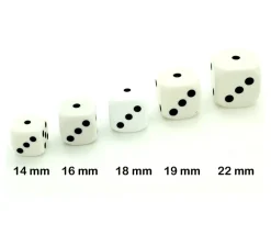 Dé à jouer 19 mm classique points 1 à 6 jeux de société