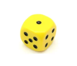 Dé à jouer 22 mm jaune de 1 à 6
