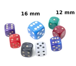Dé à jouer 12 mm nacré à l'unité couleur à choisir