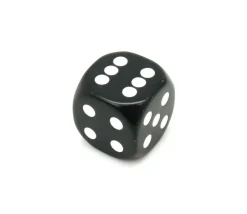 Dé à jouer 22 mm noir de 1 à 6