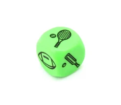 Dé à jouer sport : football, tennis, basketball, rugby, hockey, cricket