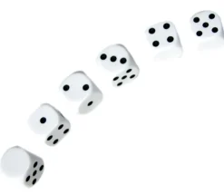 Dé 16 mm 1 face neutre et 5 faces points plastique