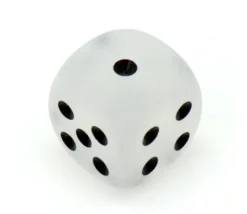 Dé 16 mm givré blanc
