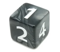 Dé 25 mm noir nacré de 1 à 6 noir pour jeux