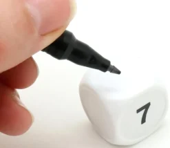 Dé 22 mm plastique blanc neutre - faces creux rond
