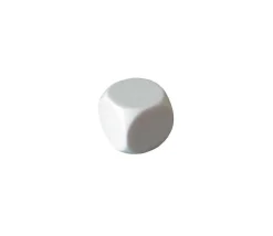 Dé 18 mm plastique neutre à personnaliser blanc