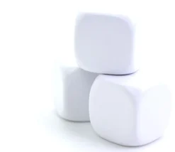 Dé 22 mm plastique neutre à personnaliser blanc