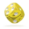 Dé 16 mm translucide jaune points blancs Oakie Doakie