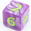 Dé 25 mm violet nacré de 1 à 6 pour jeux