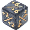 Dé modificateur D6 positif noir perlé +1 à +6