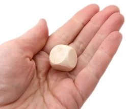 Dé neutre 18 mm en bois sans marquage hêtre