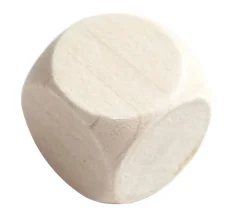 Dé neutre 25 mm en bois sans marquage hêtre