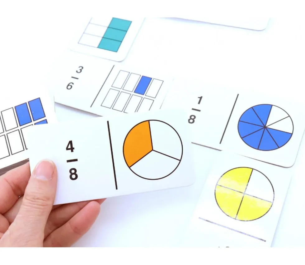 Dominos fractions arc en ciel jeu