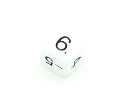 Dé -1 -3 -5 2 4 6 pair positif et impair négatif en 22 mm