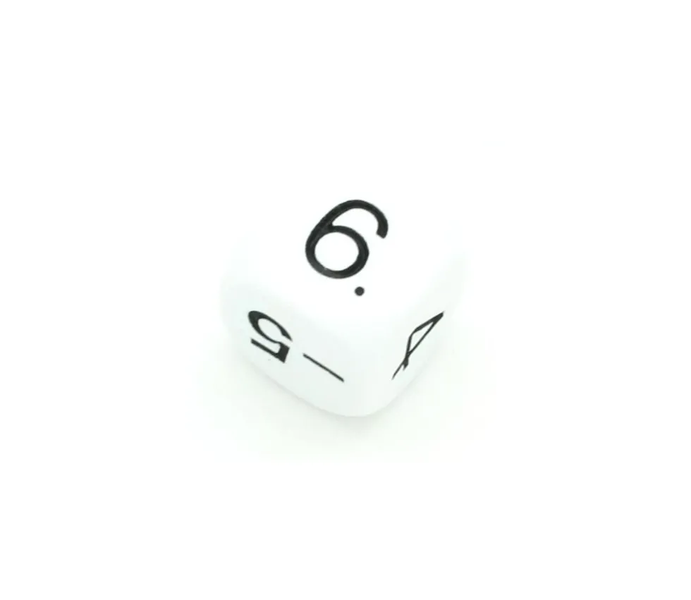 Dé -1 -3 -5 2 4 6 pair positif et impair négatif en 22 mm