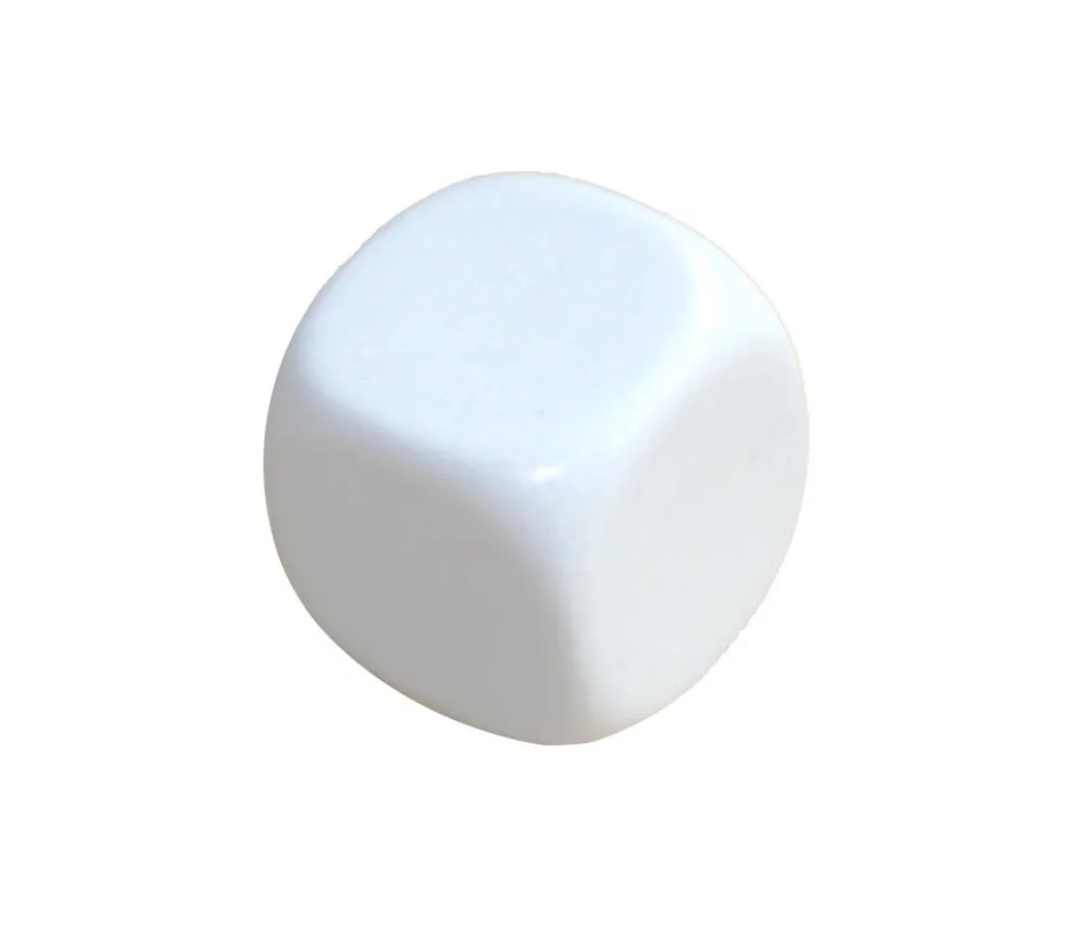 Dé plastique neutre 16 mm à personnaliser blanc