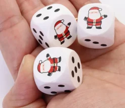 Dé père noel spécial fête 2 cm en bois