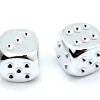 2 dés couleur argent 16 mm