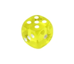 5 Dés de jeux Yams translucides multicolores 16 mm