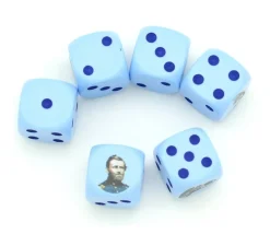 6 Dés de l'Armée fédérale USA bleu en 16 mm