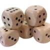 5 Dés en bois 4 cm de 1 à 6 - yam géant