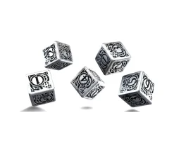 5 Dés en métal d6 style steampunk 16 mm