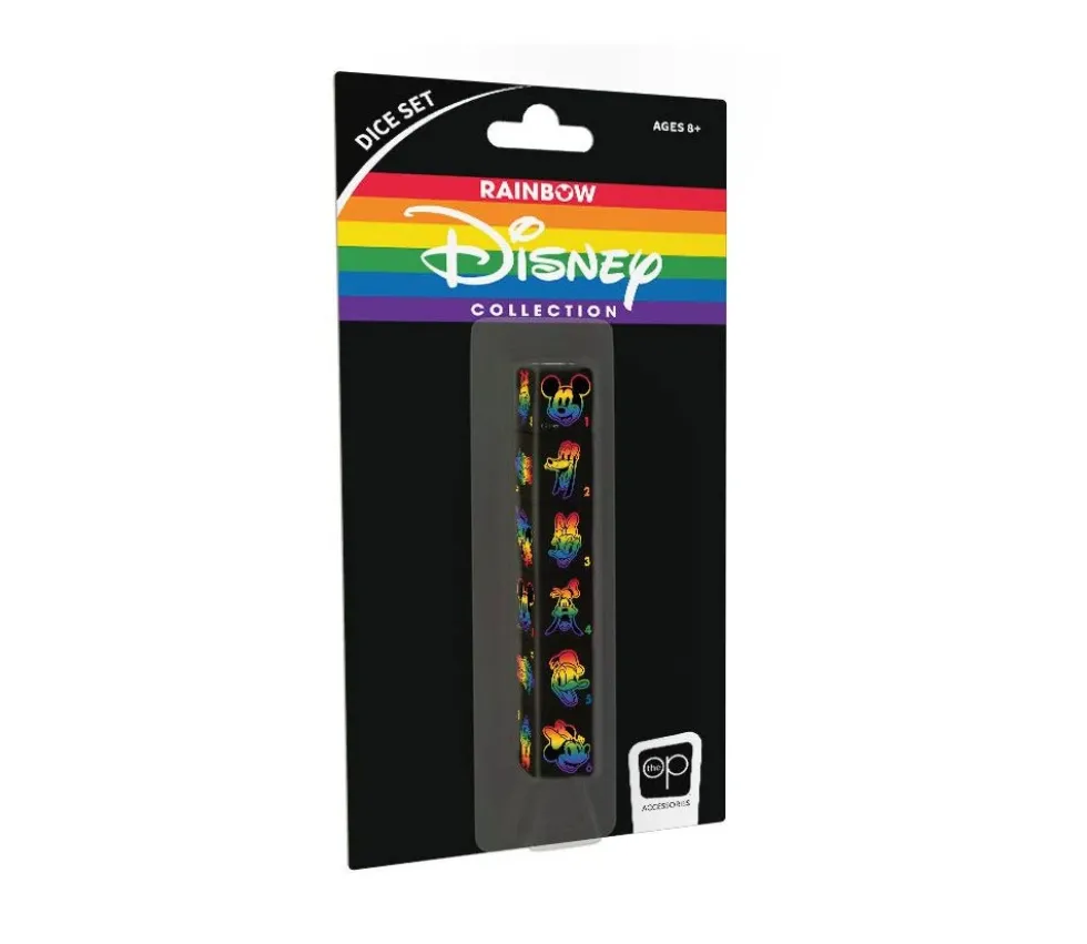 6 dés à jouer Mickey et ses amis arc en ciel - Disney
