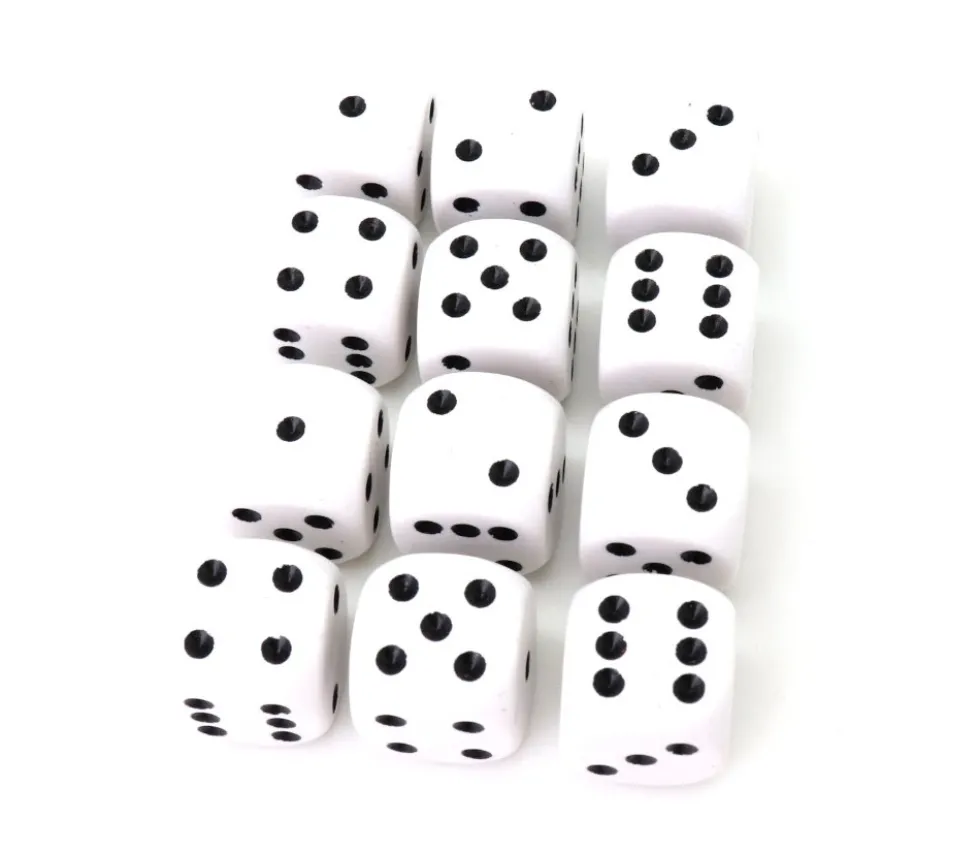 12 Dés à jouer 18 mm classique points 1 à 6 jeux de société