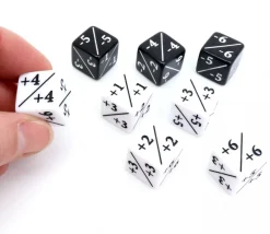 8 Dés modificateurs D6 positif/négatif - Kraken Wargames