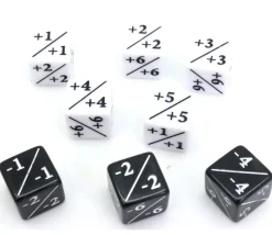 8 Dés modificateurs D6 positif/négatif - Kraken Wargames