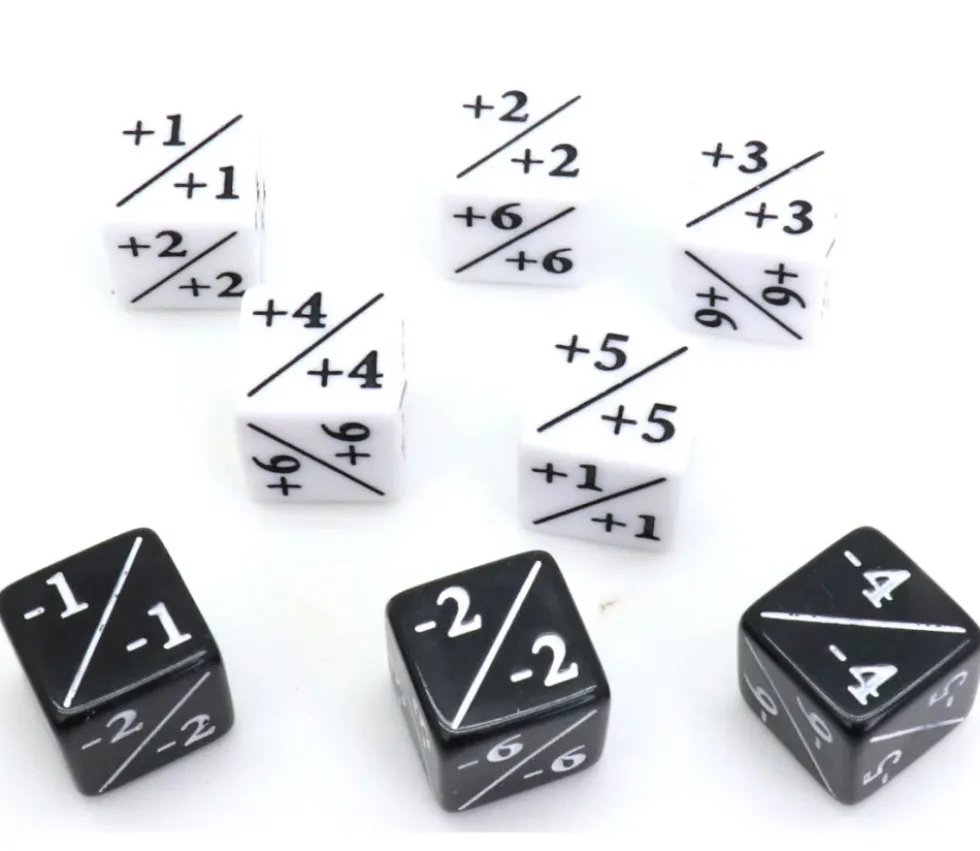 8 Dés modificateurs D6 positif/négatif - Kraken Wargames