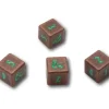 4 Dés métal Donjons & Dragons D6 chiffres verts