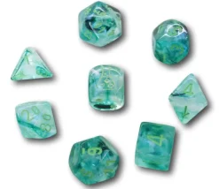 8 dés multi-faces Borealis vert clair Chessex Lab Dice 6