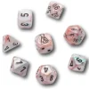 8 dés multi-faces nacrés bleu rose Lab Dice 6 chessex