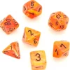 7 dés multifaces Vortex ORANGE