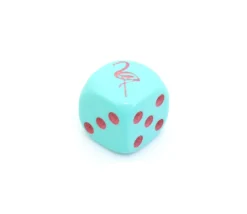 Dé spécial flamant rose 23456 taille 16 mm
