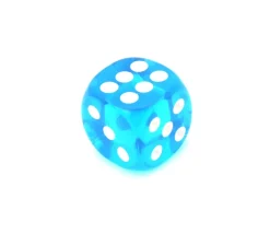 Dé translucide BLEU 16 mm