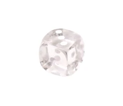 Dé translucide transparent blanc 16 mm