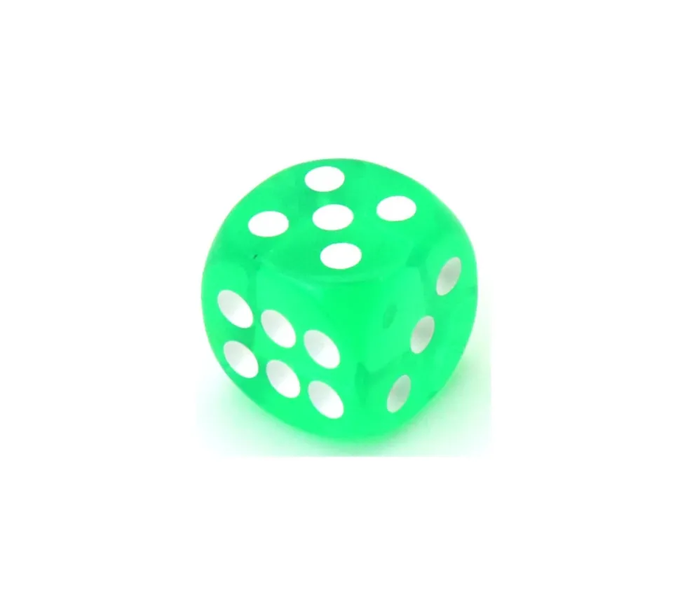 Dé translucide VERT 16 mm