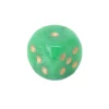 Dé vortex Vert 16 mm points dorés