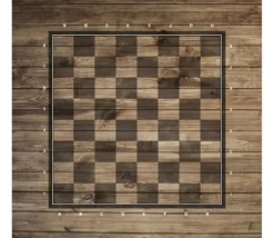 Echiquier tapis de jeu enroulable 40x40 cm décor bois