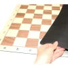 Echiquier tapis jeu enroulable 51x51 cm échec décor marron/blanc