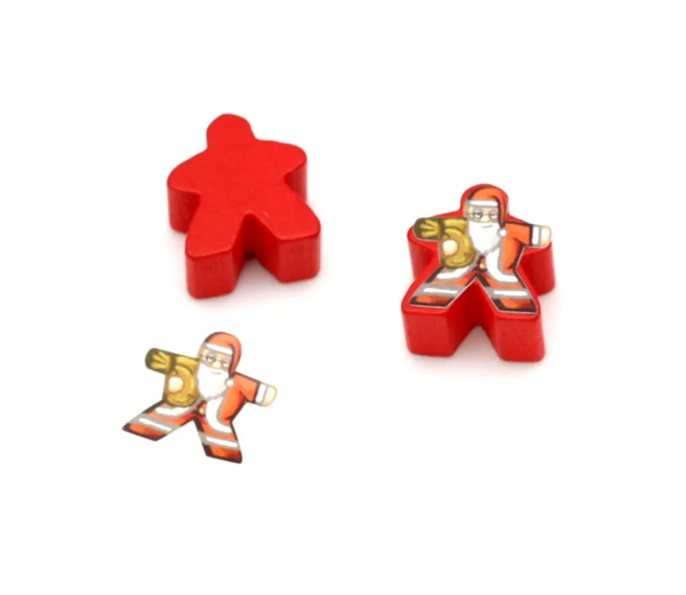 Etiquette autocollante Père Noël pour personnalisation meeple