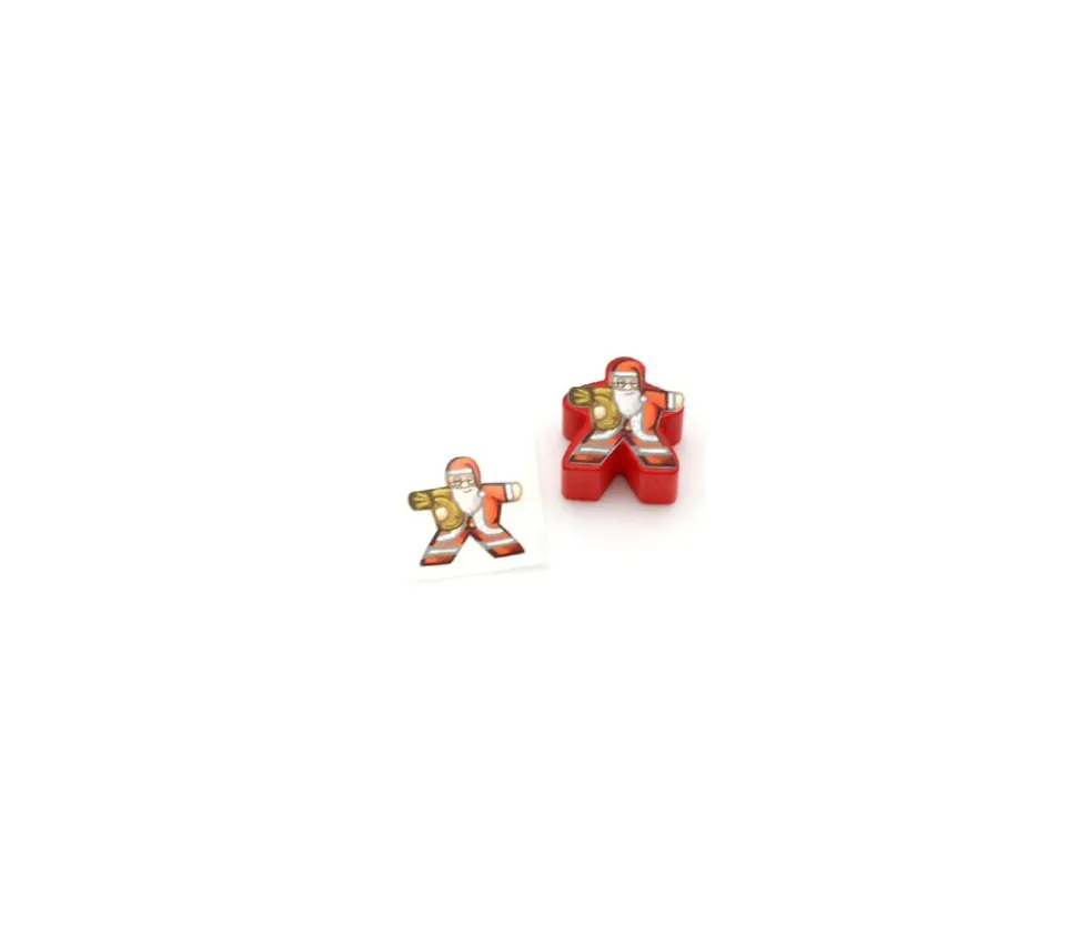 Etiquette autocollante Père Noël pour personnalisation meeple